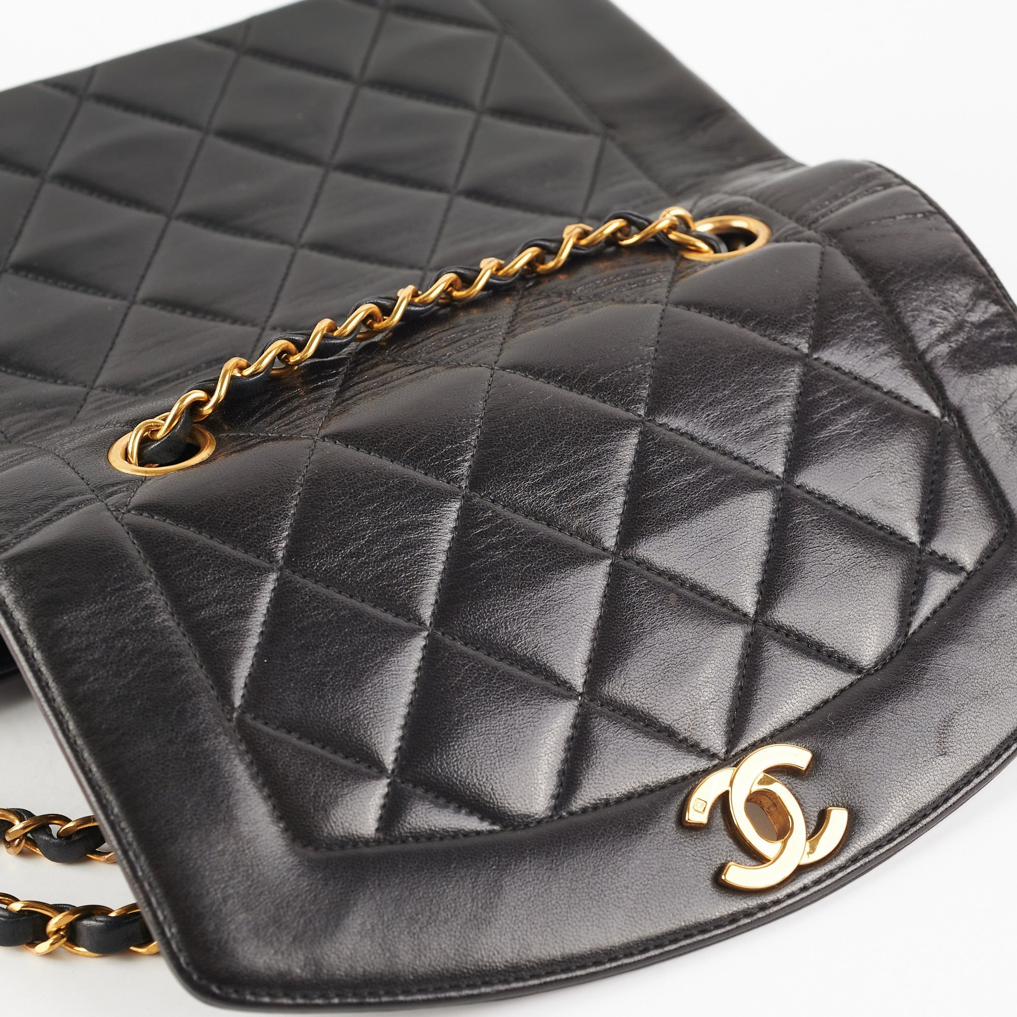 Chanel Small Diana GHW Black