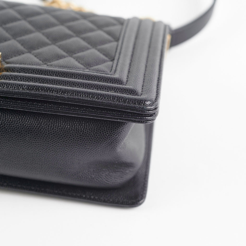 HOLD-Chanel Old Medium Boy Black Caviar Bag 26 series