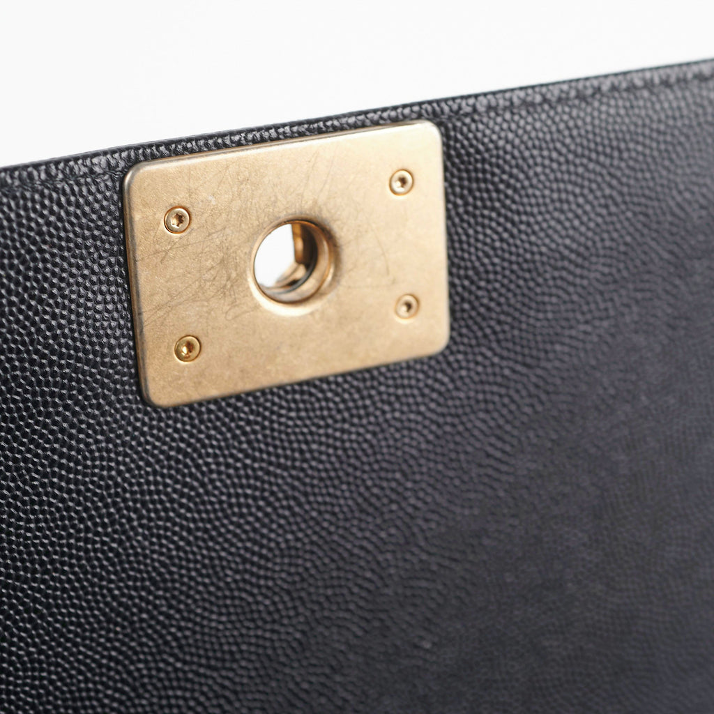 HOLD-Chanel Old Medium Boy Black Caviar Bag 26 series