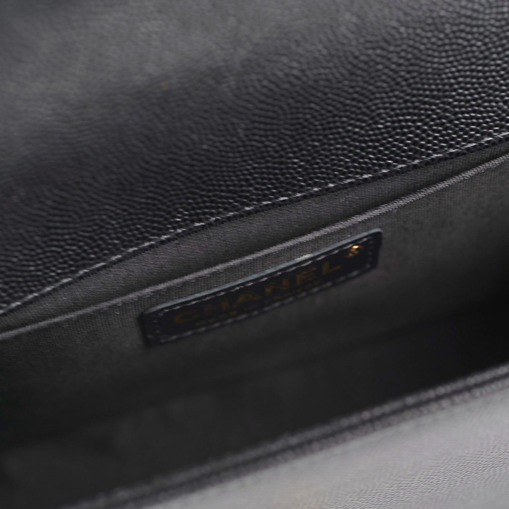 HOLD-Chanel Old Medium Boy Black Caviar Bag 26 series