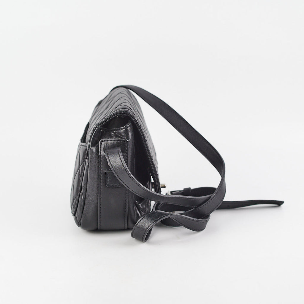 Chanel Quilted Sheriffs Star Square Black