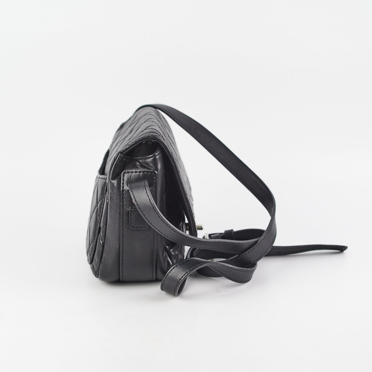 Chanel Quilted Sheriffs Star Square Black