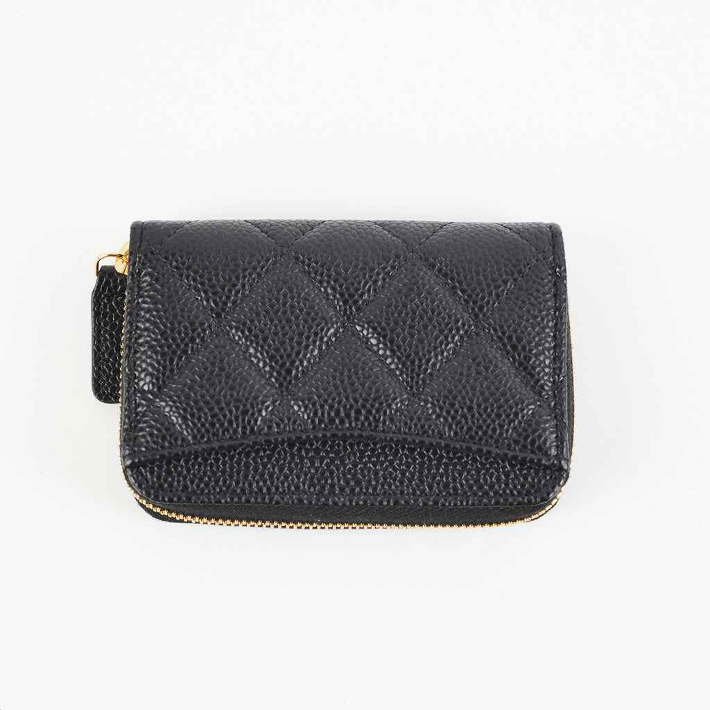 ITEM 3 - Chanel Zipper Black Caviar Cardholder (microchipped)