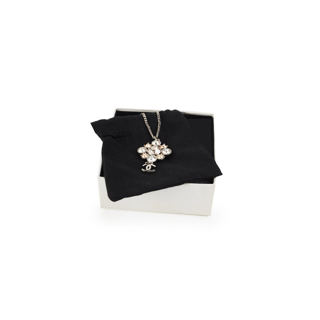 Chanel Crystal CC Logo Pendant Necklace Costume Jewellery