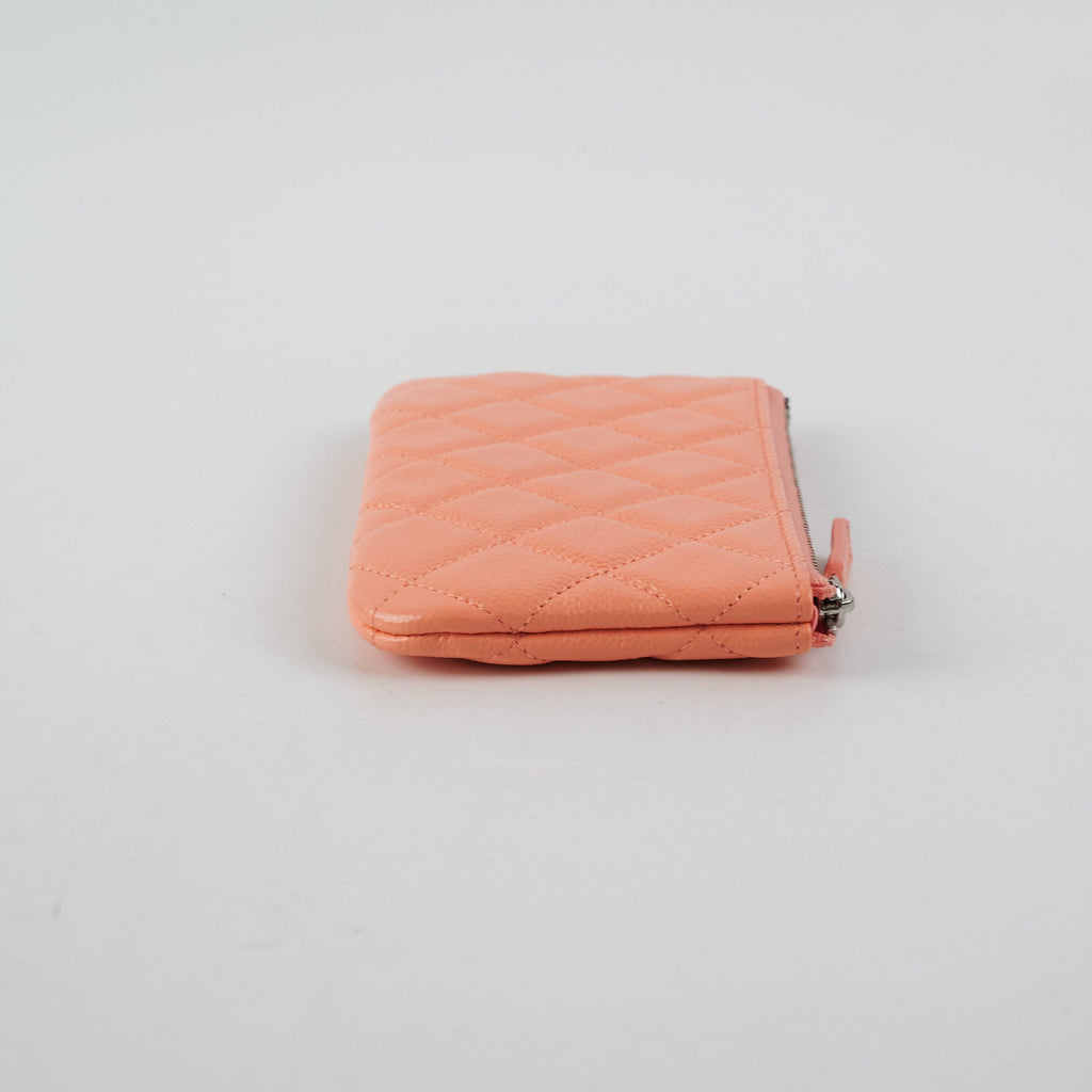 Chanel Classic Caviar Mini Pouch Coral