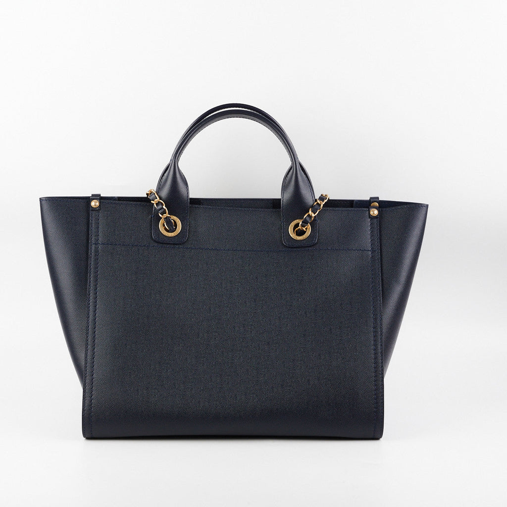 Chanel Deauville Small Caviar Tote Navy