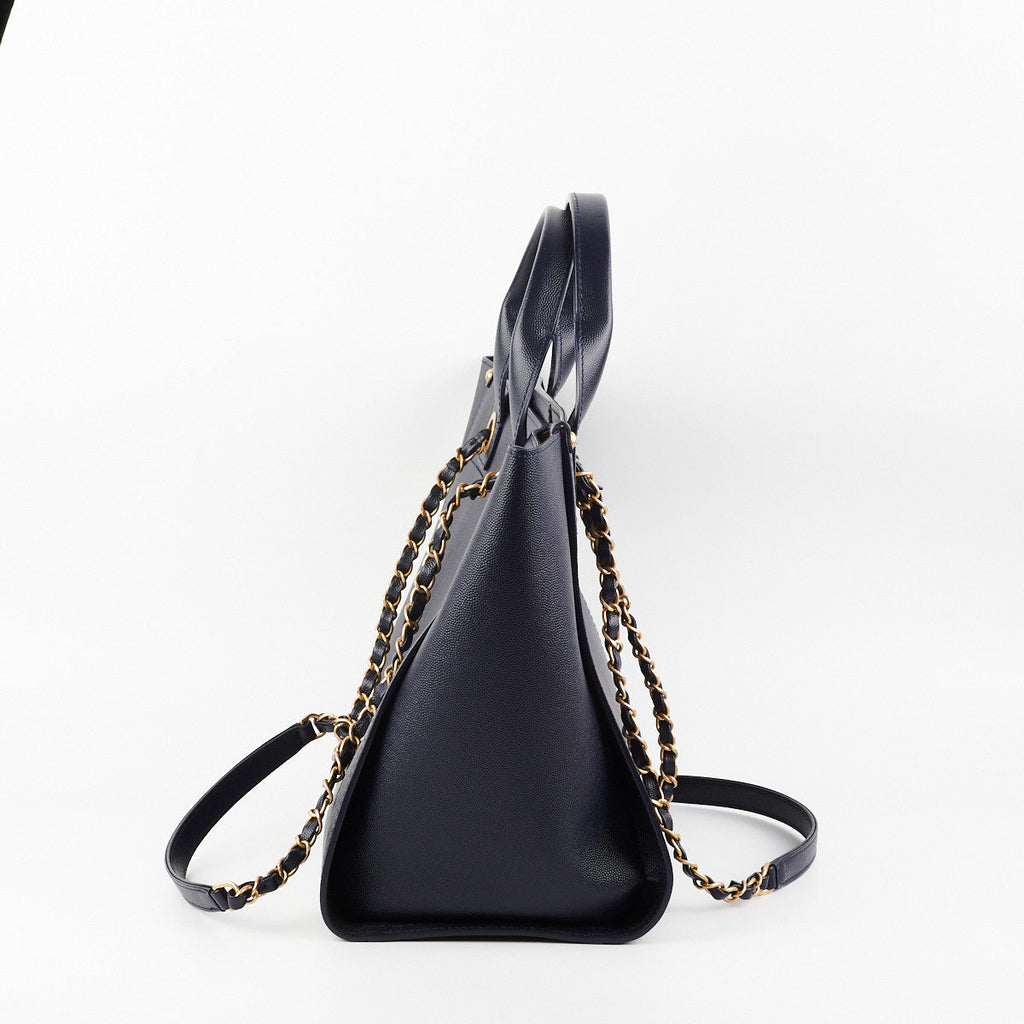 Chanel Deauville Small Caviar Tote Navy