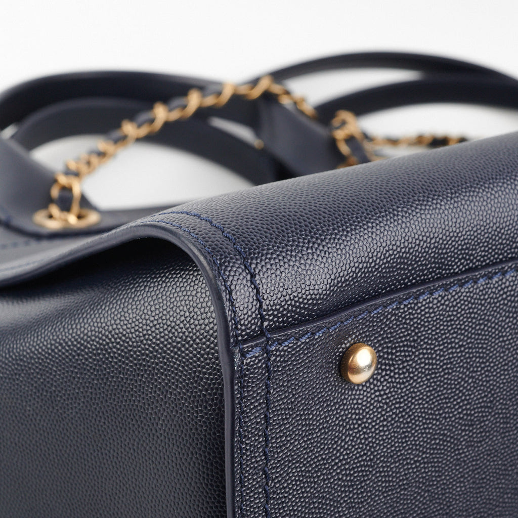 Chanel Deauville Small Caviar Tote Navy