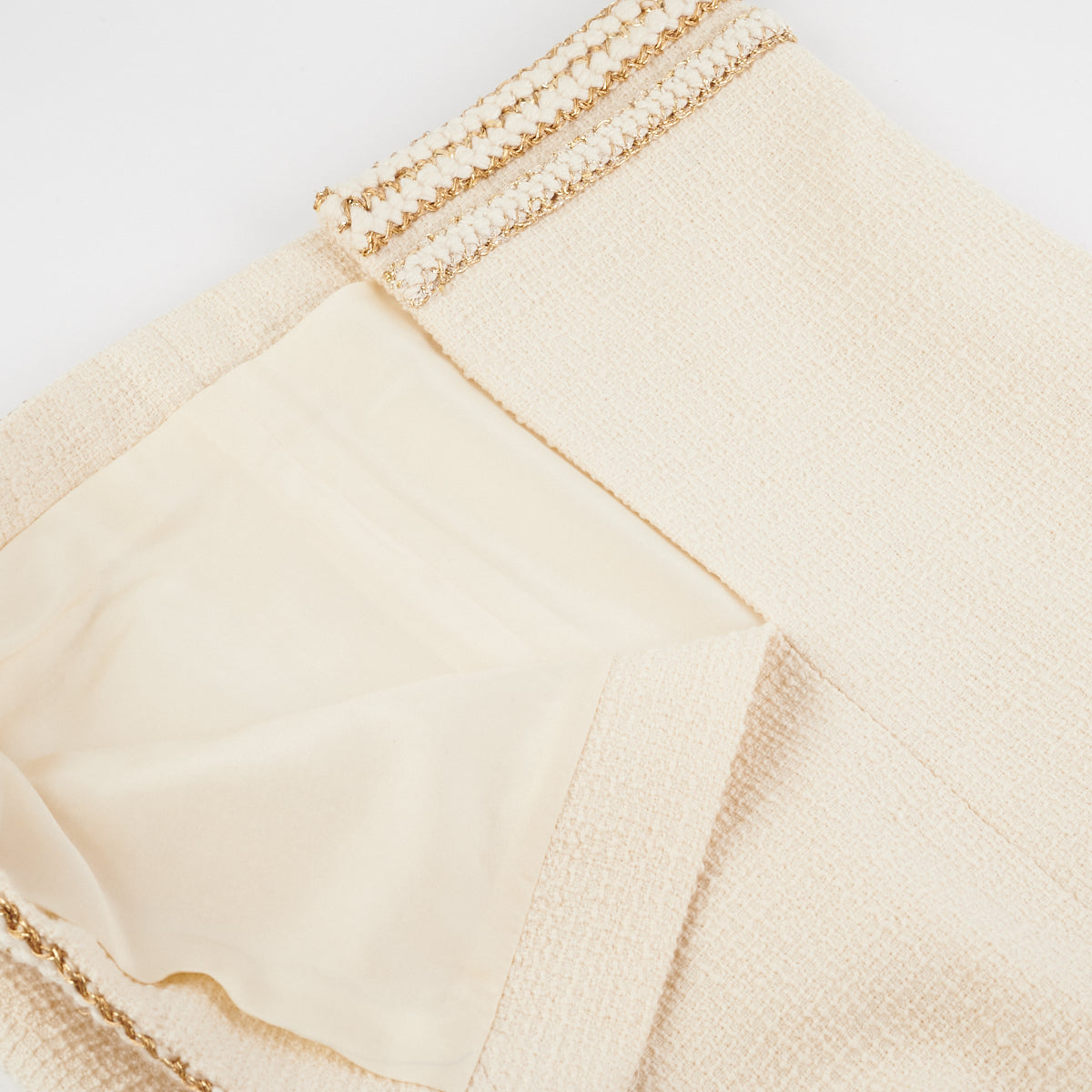Chanel Pencil Skirt Ivory Size Euro 36