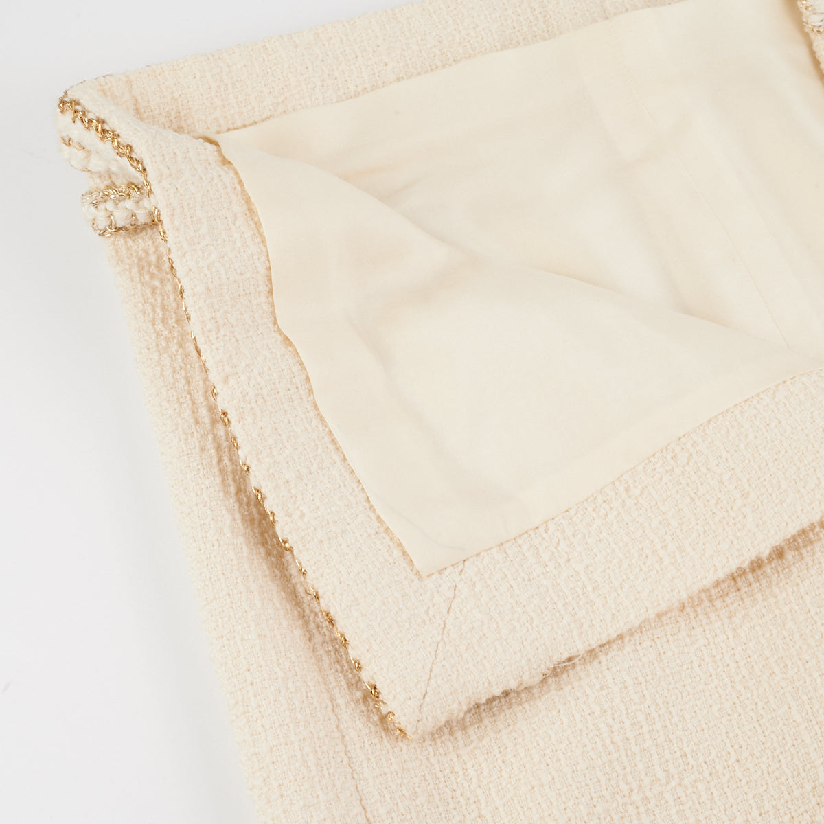 Chanel Pencil Skirt Ivory Size Euro 36