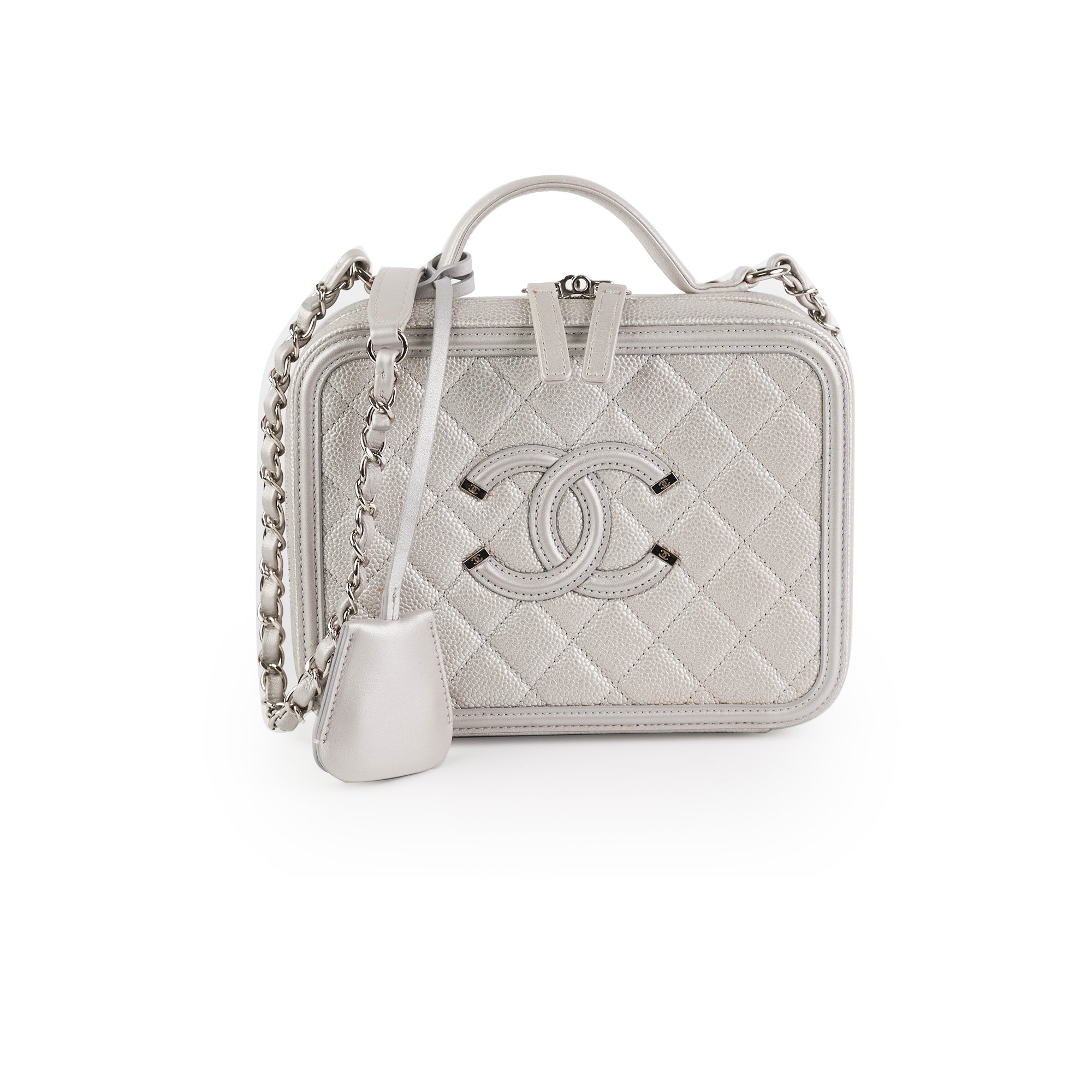 Chanel Filigree Silver Caviar Medium Vanity