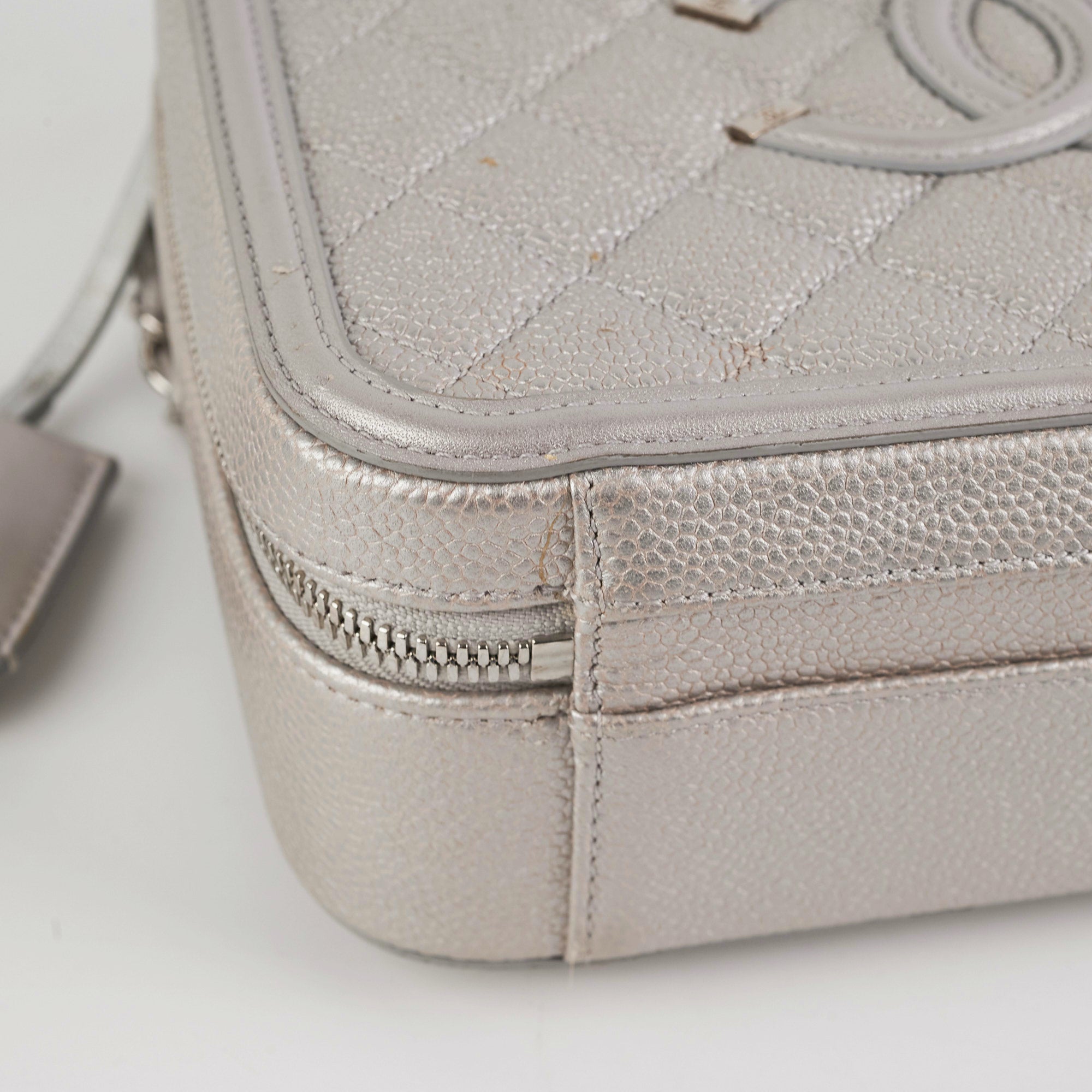 Chanel Filigree Silver Caviar Medium Vanity