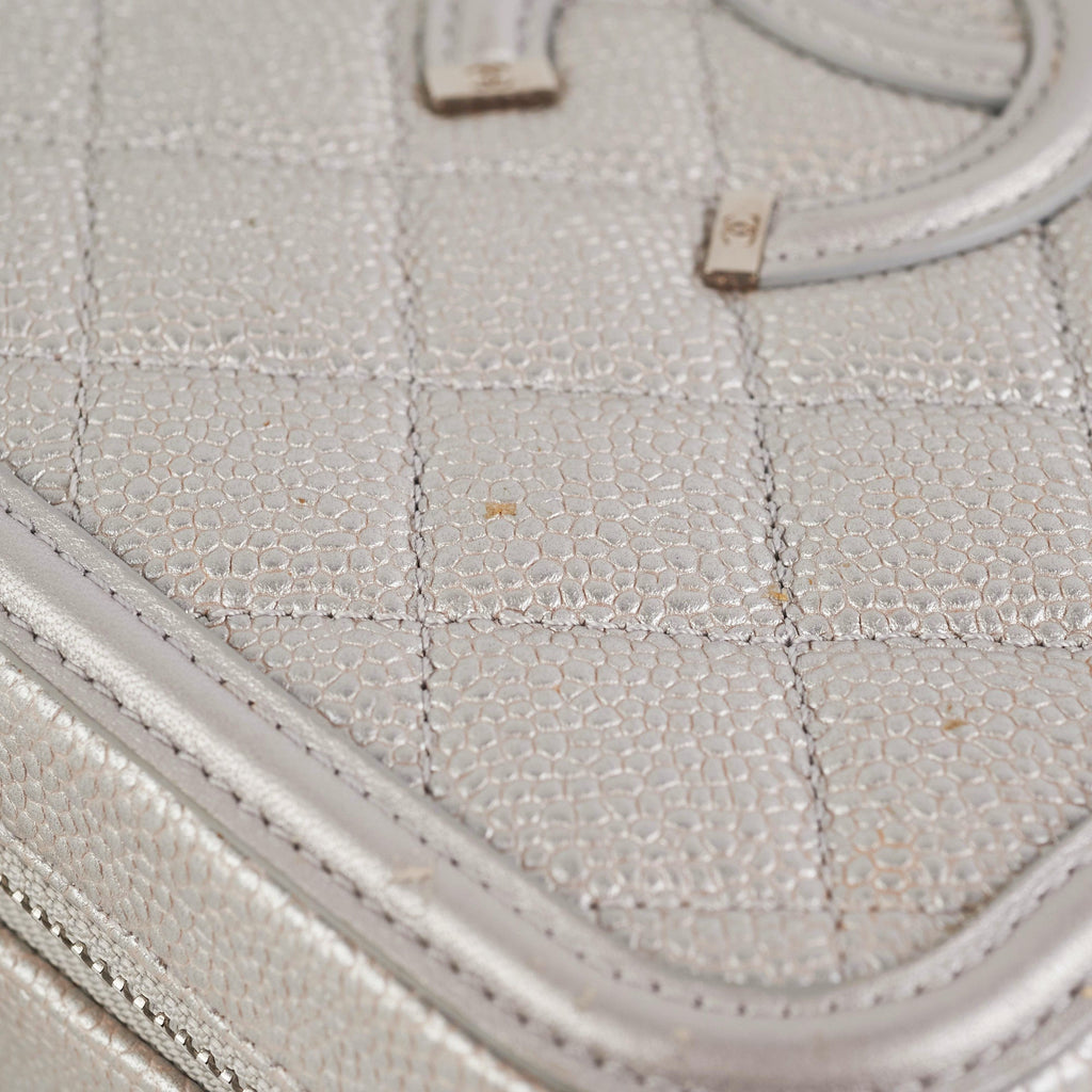 Chanel Filigree Silver Caviar Medium Vanity