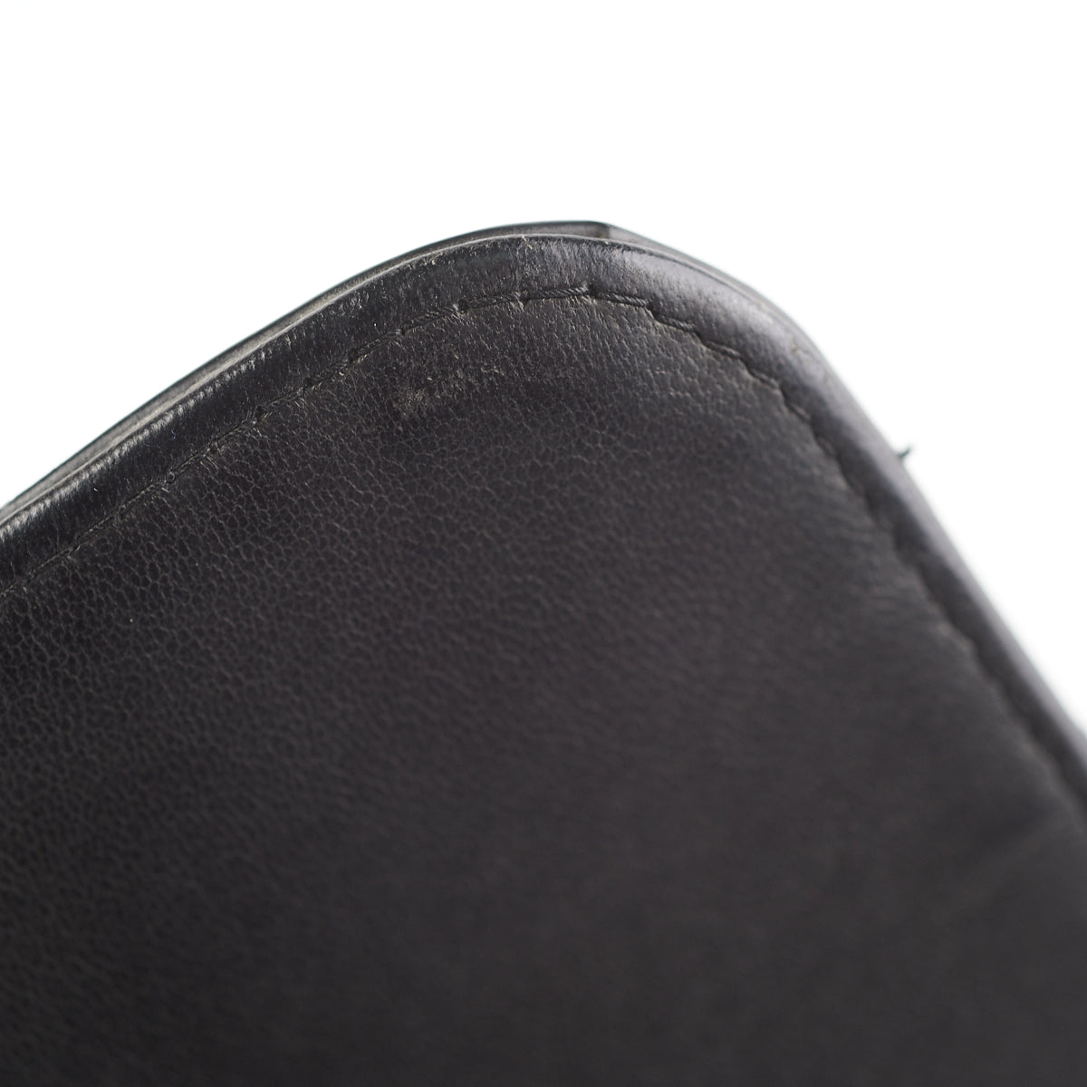 Chanel Vintage Vertical Half Flap Black Shiny Leather