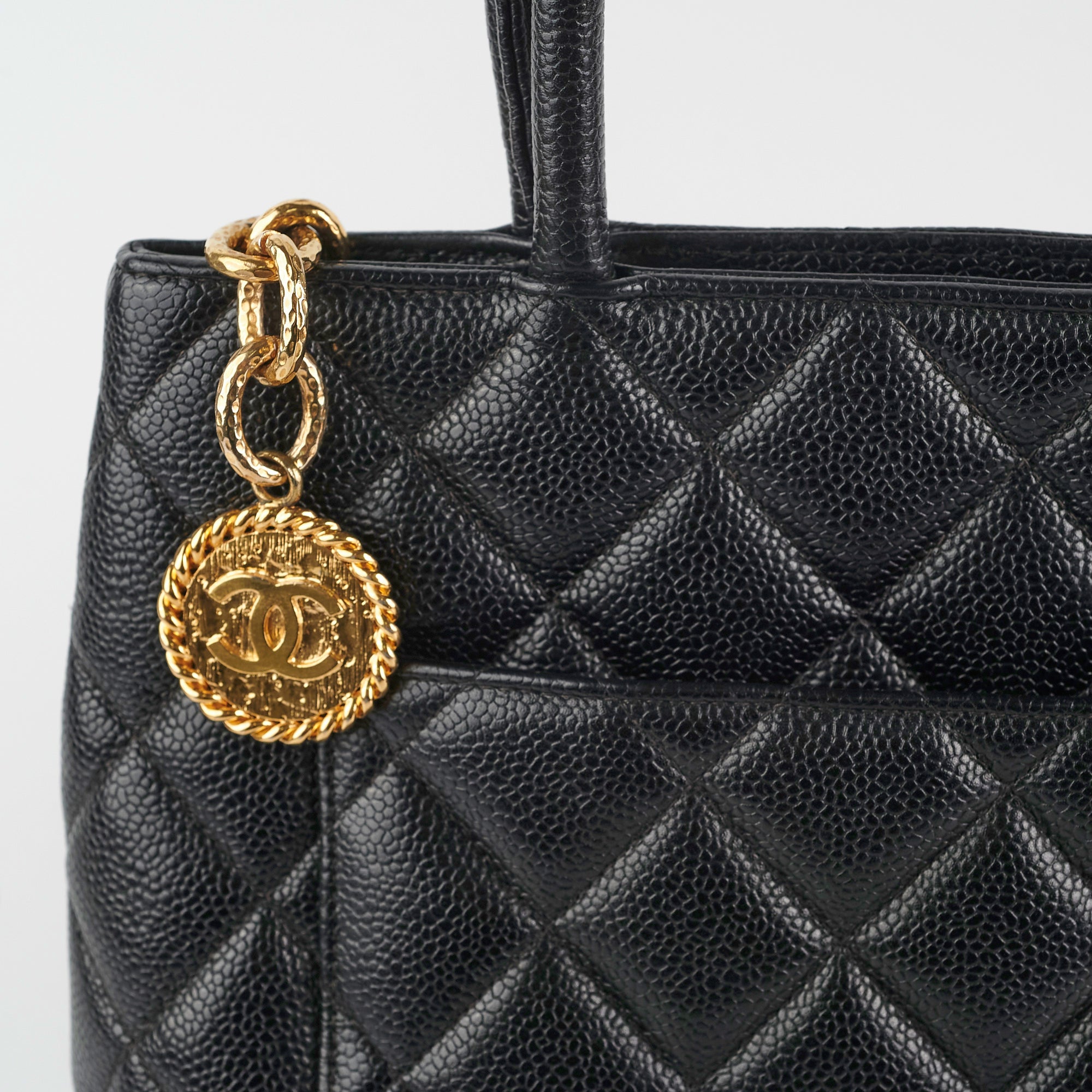 Chanel Madelion Black Caviar Tote
