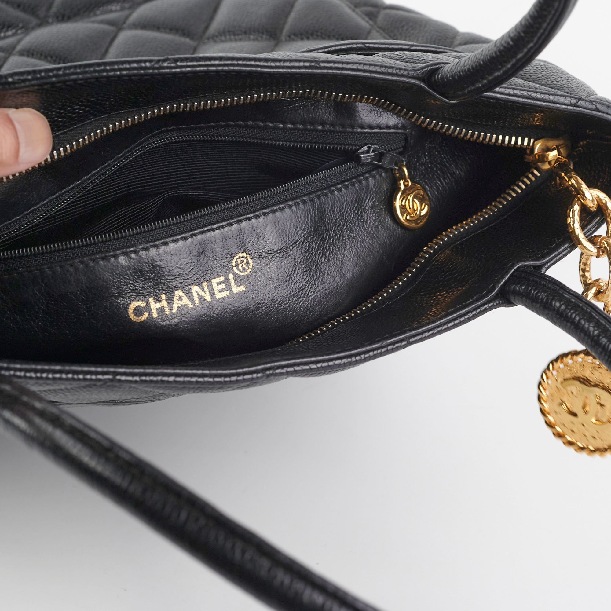 Chanel Madelion Black Caviar Tote