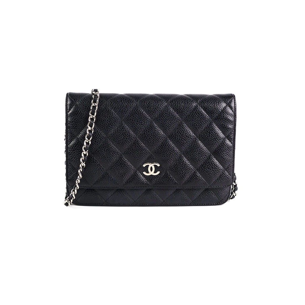 Chanel Caviar Wallet on Chain WOC Black