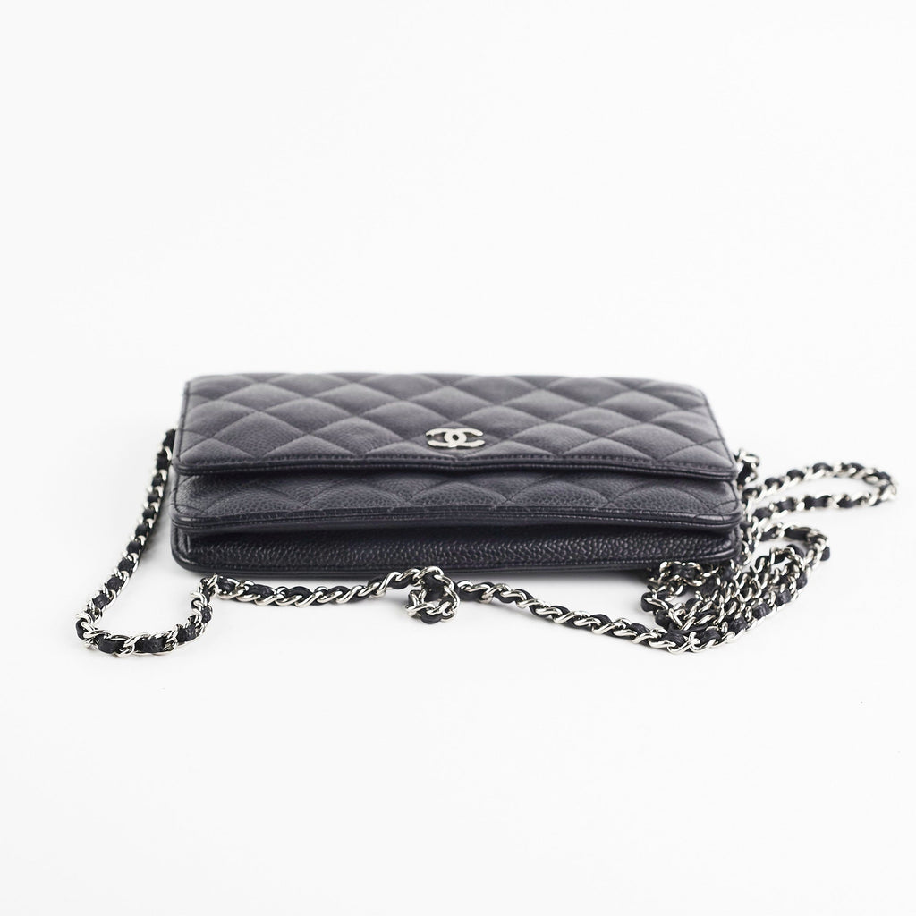 Chanel Caviar Wallet on Chain WOC Black