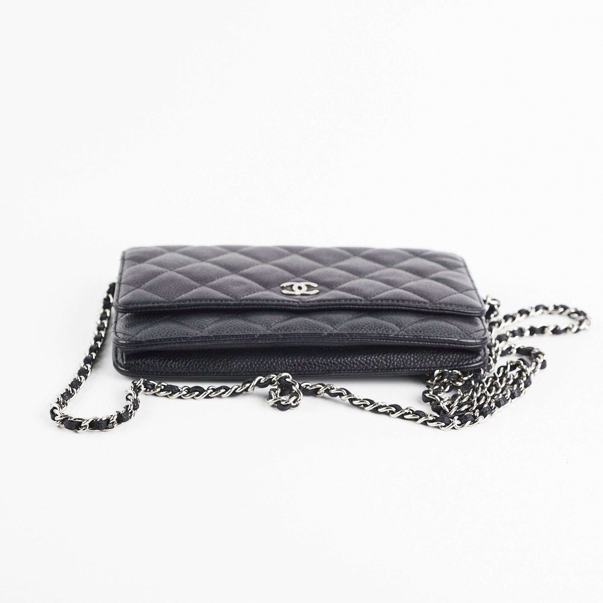 Chanel Caviar Wallet on Chain WOC Black