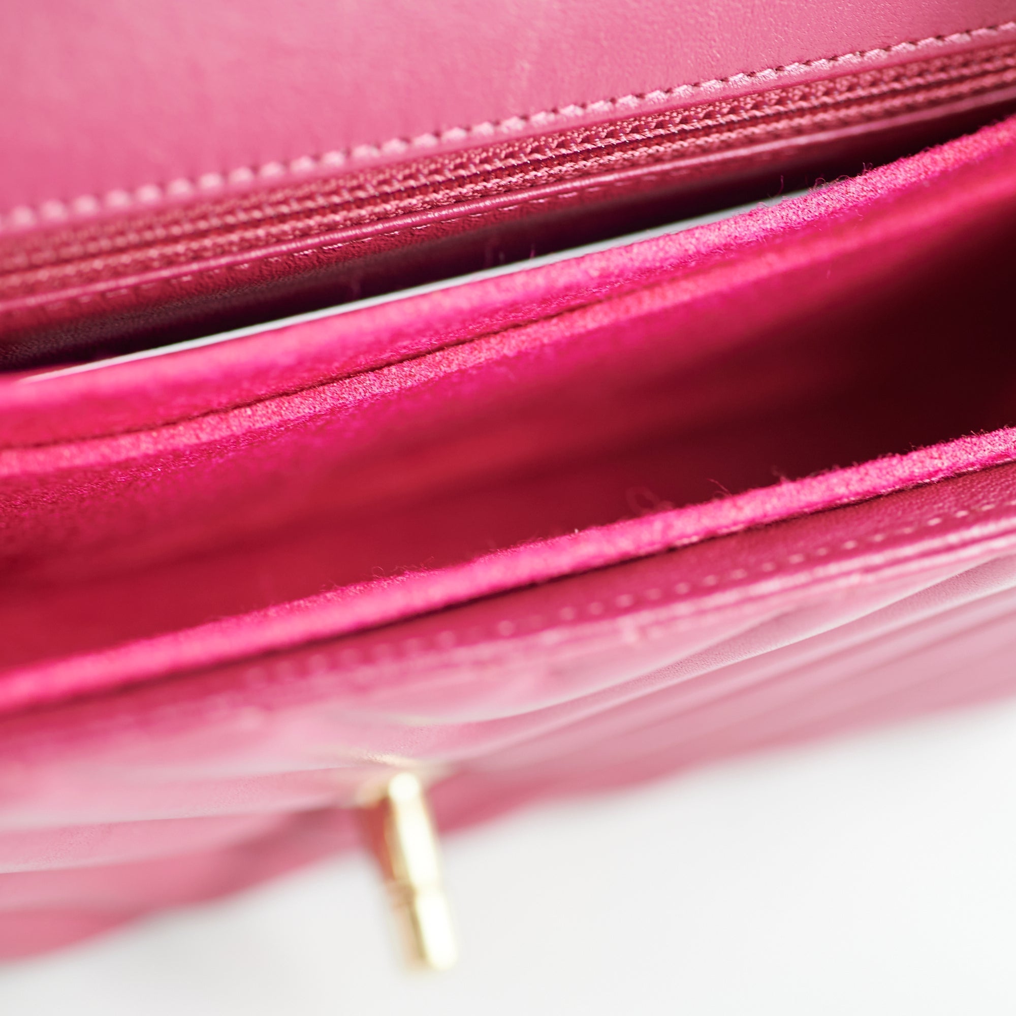 Chanel Mini Rectangular Dark Pink Chevron Lambskin