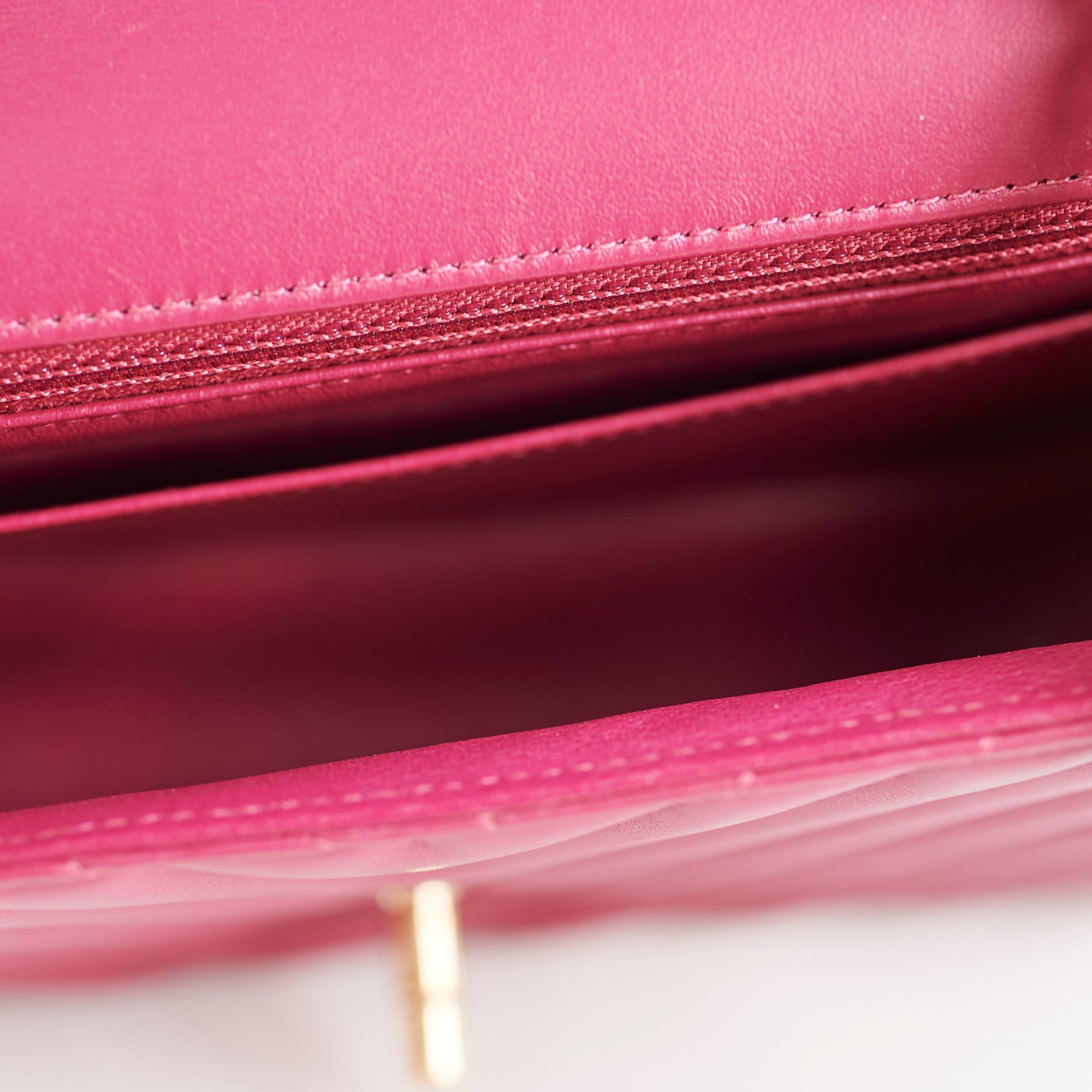 Chanel Mini Rectangular Dark Pink Chevron Lambskin