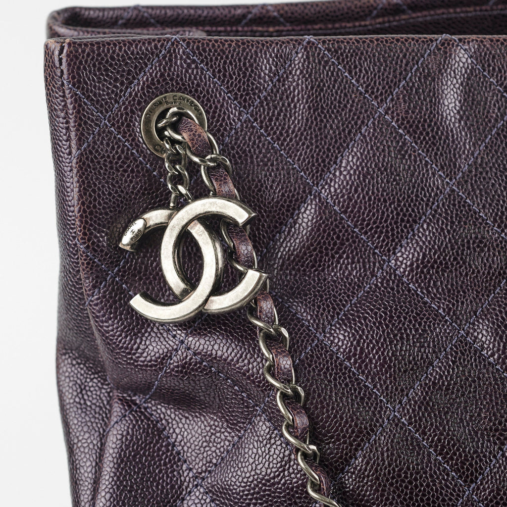 Chanel Dark Purple Caviar Shoulder Bag