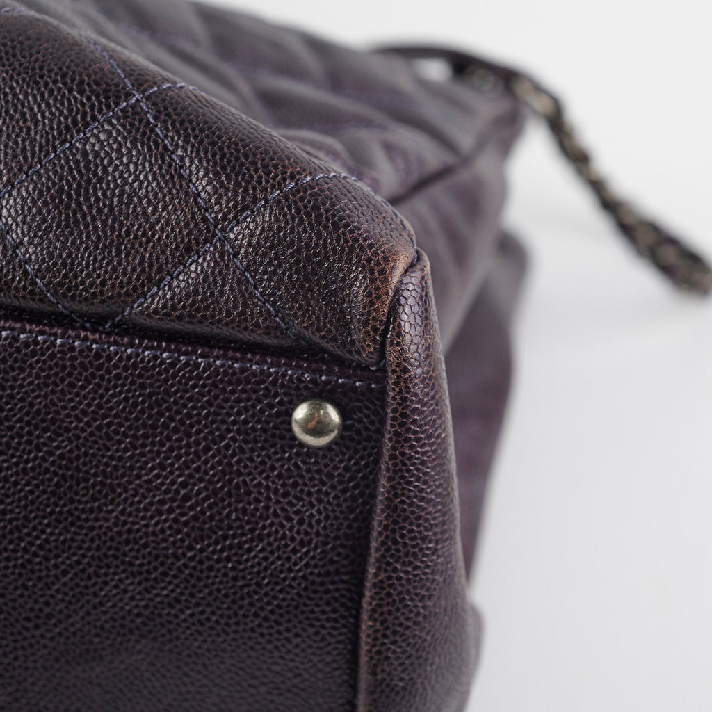 Chanel Dark Purple Caviar Shoulder Bag