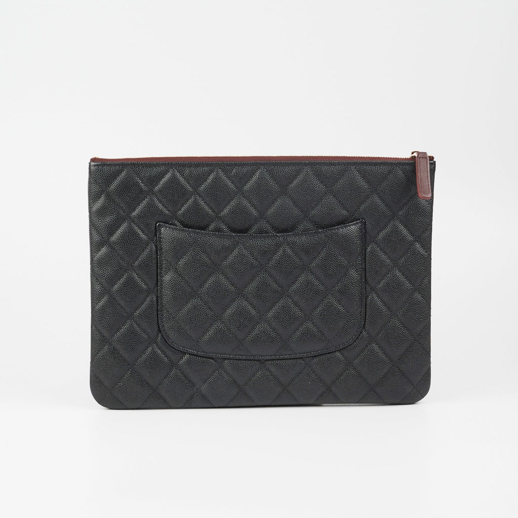 Chanel Large Black Caviar O Case