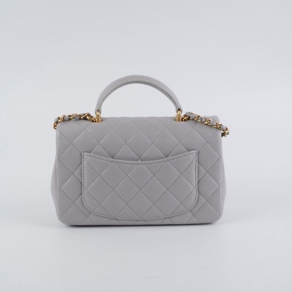 ITEM 28 - Chanel Mini Rectangular Grey Top Handle