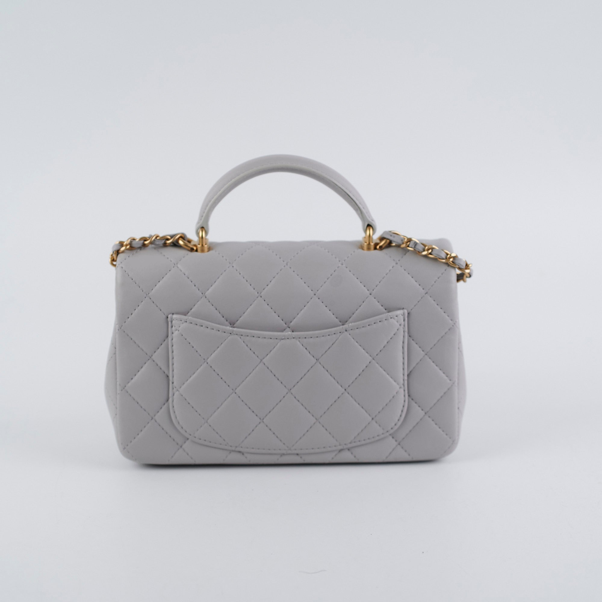 ITEM 28 - Chanel Mini Rectangular Grey Top Handle