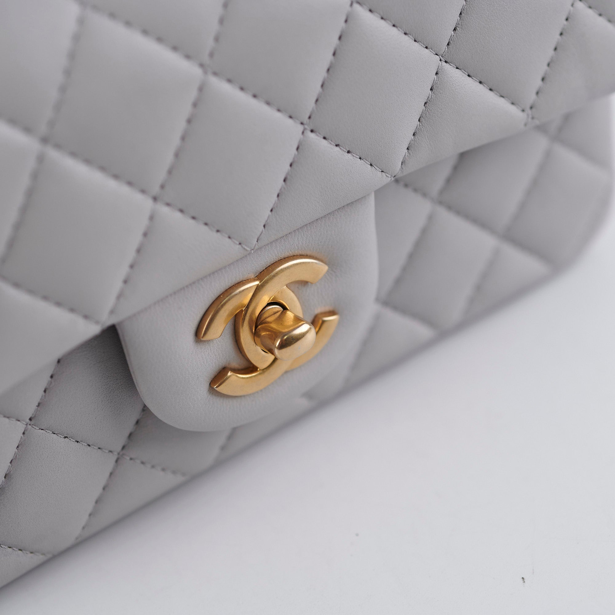 ITEM 28 - Chanel Mini Rectangular Grey Top Handle