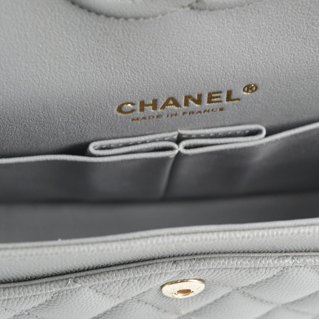 Chanel Classic Small Caviar Flap Grey 29 Series