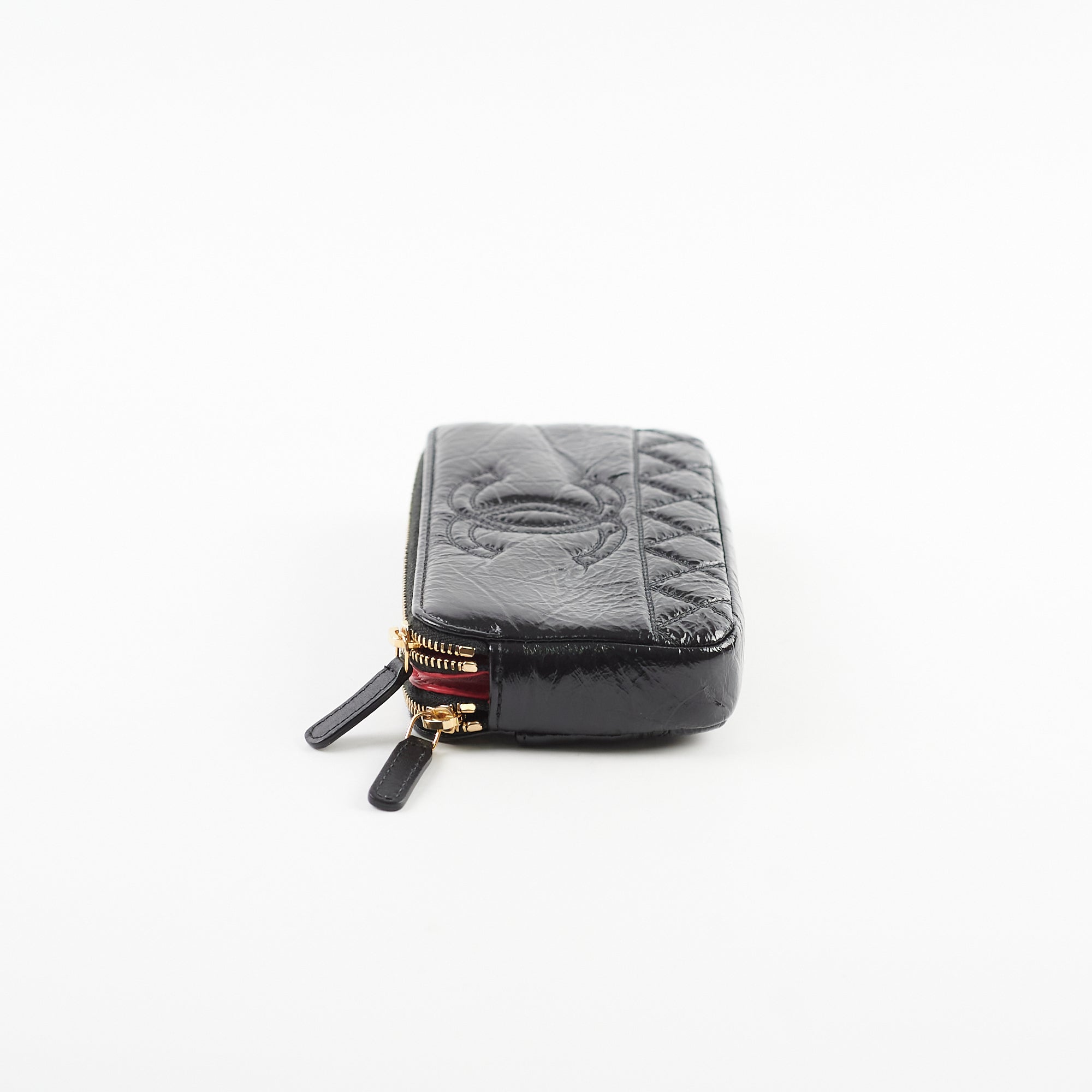 Chanel Double Zip Wallet On Chain WOC Black