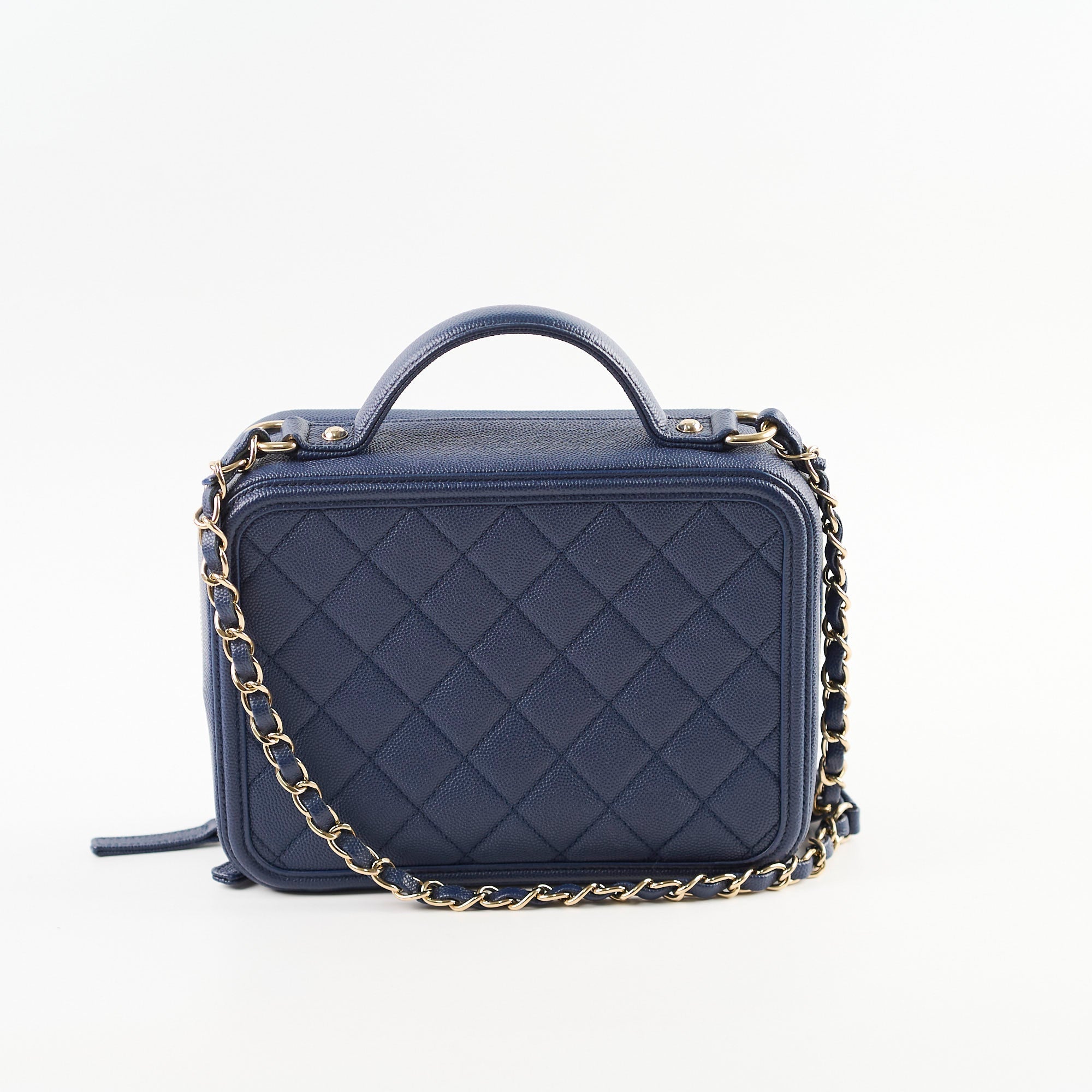 Chanel Filigree Vanity Navy Blue Caviar - Series 29