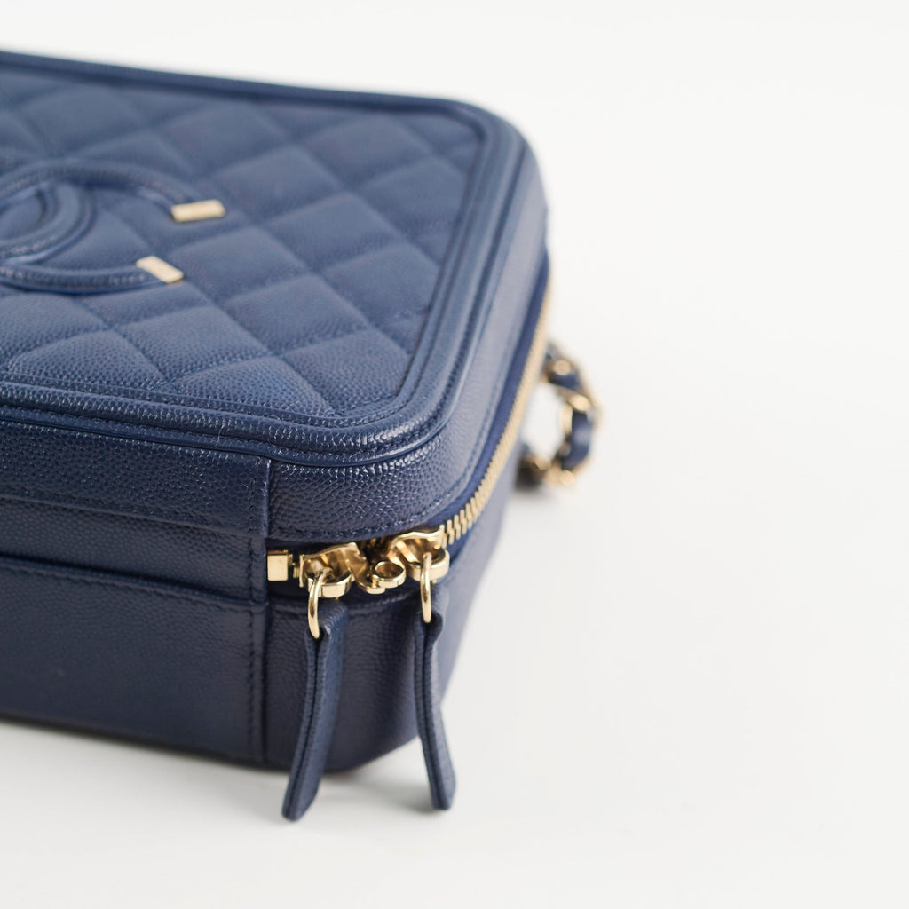 Chanel Filigree Vanity Navy Blue Caviar - Series 29
