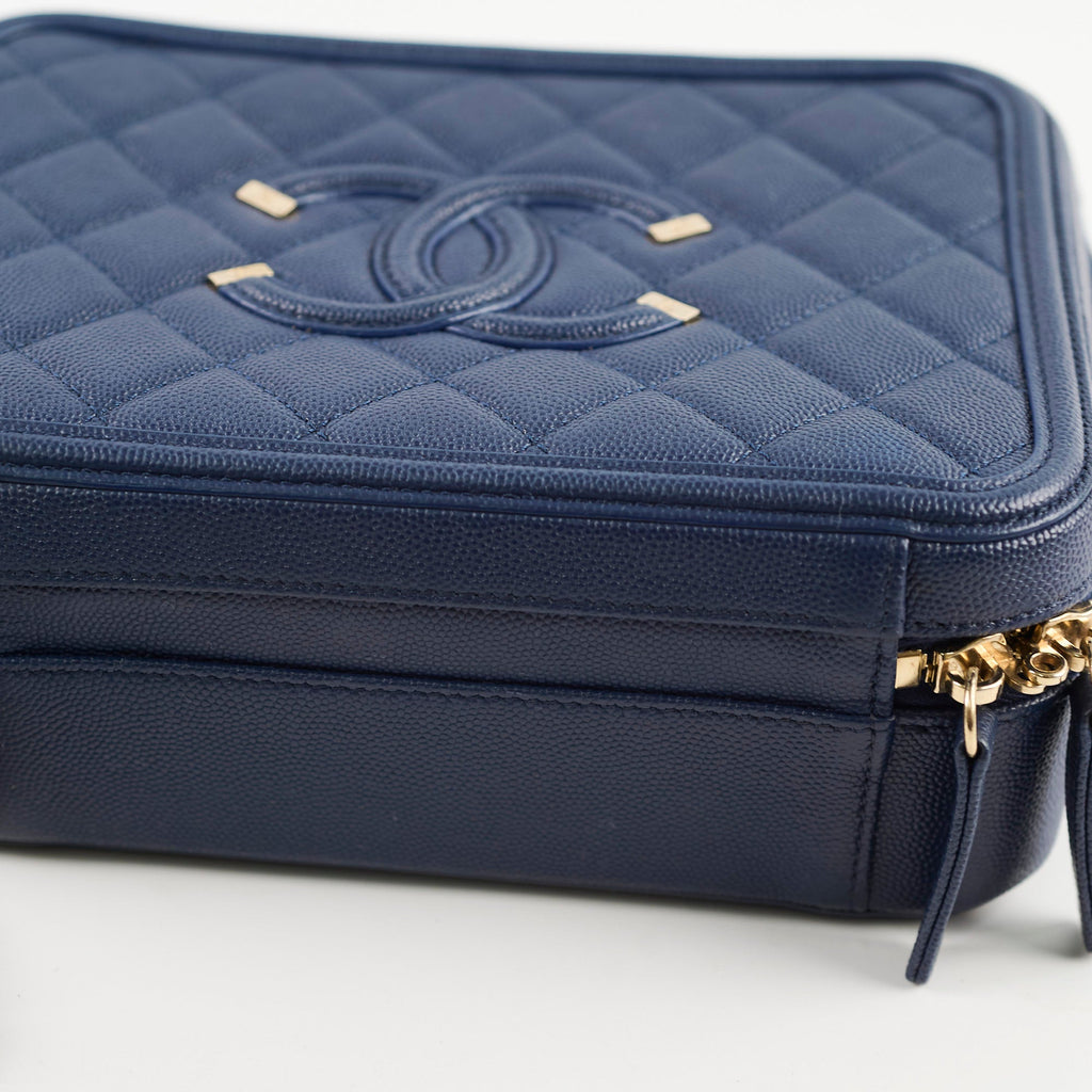 Chanel Filigree Vanity Navy Blue Caviar - Series 29