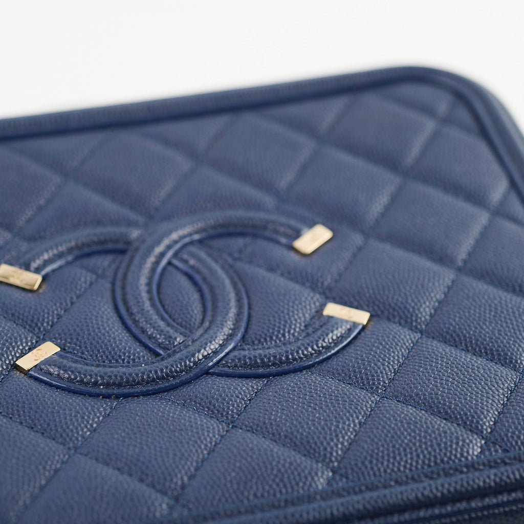 Chanel Filigree Vanity Navy Blue Caviar - Series 29