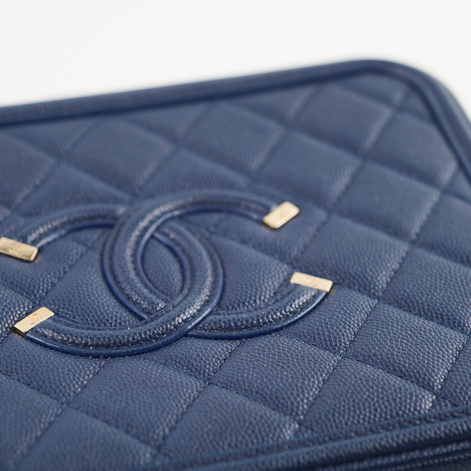 Chanel Filigree Vanity Navy Blue Caviar - Series 29