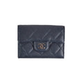 Chanel Caviar Compact Wallet Navy