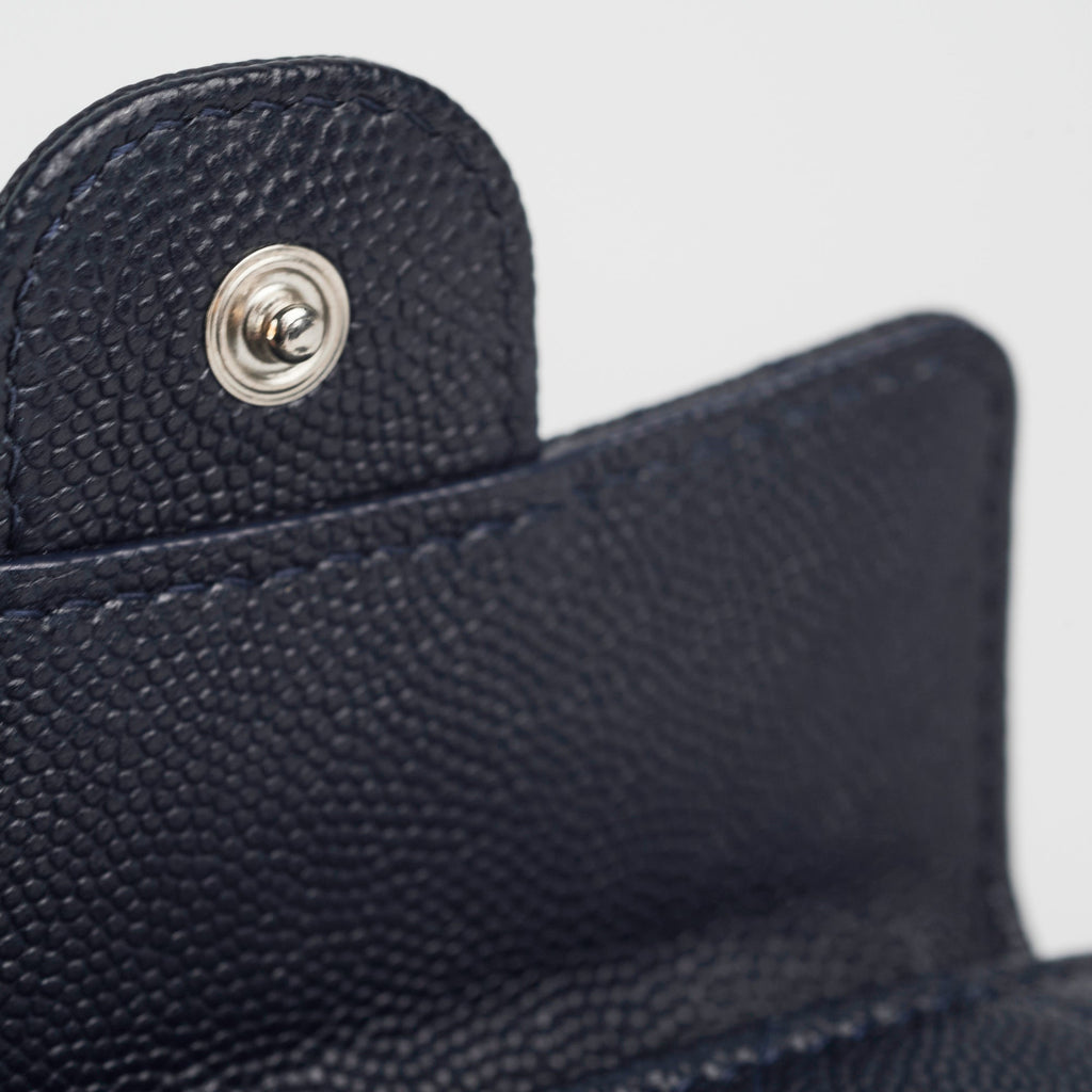 Chanel Caviar Compact Wallet Navy
