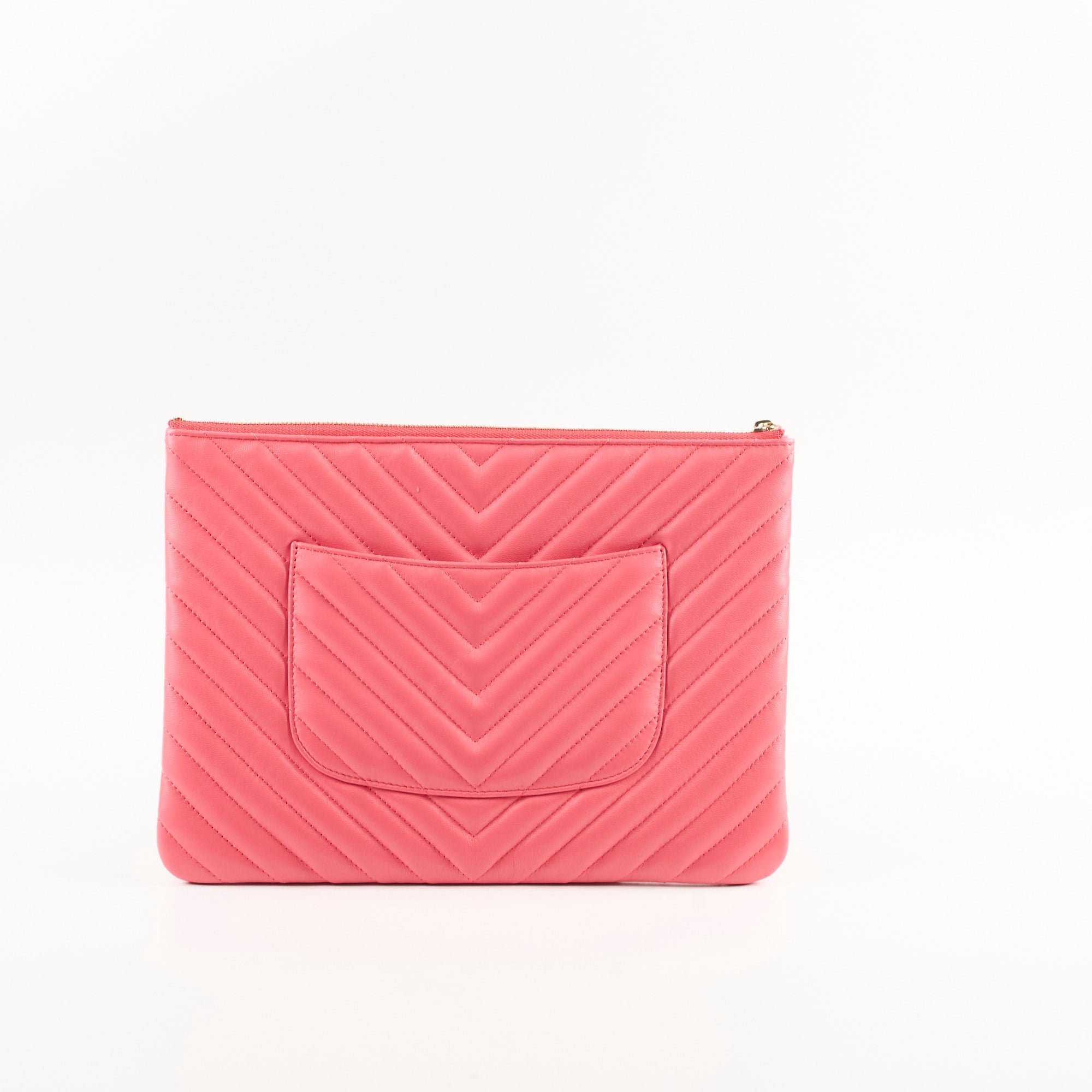 Chanel O Case Medium Chevron Pink Lambskin - Series 24
