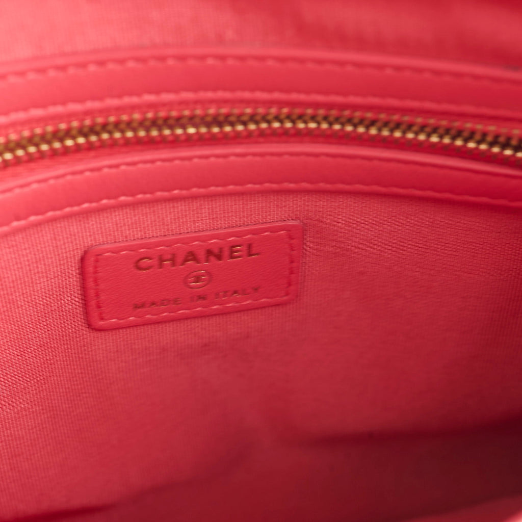 Chanel O Case Medium Chevron Pink Lambskin - Series 24