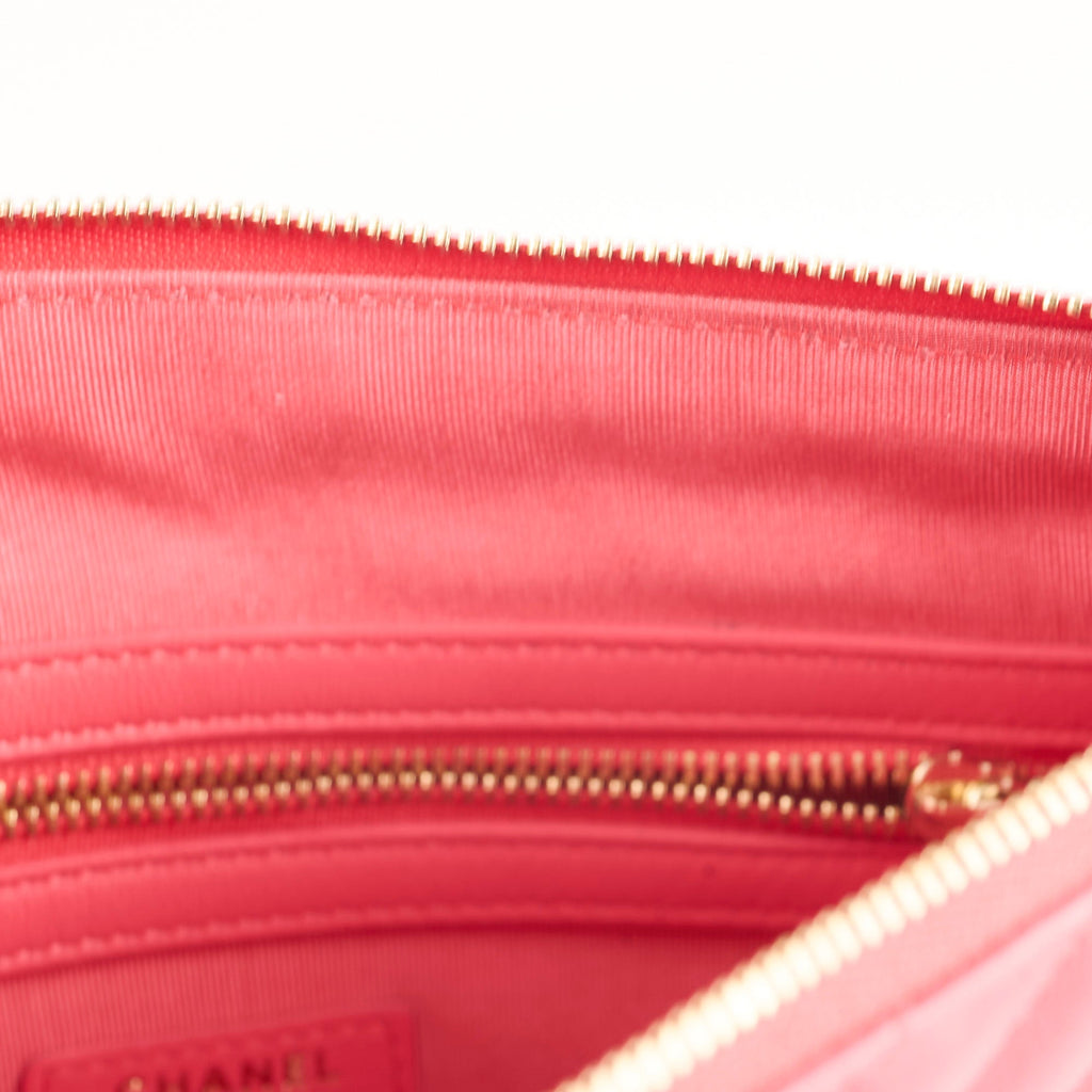 Chanel O Case Medium Chevron Pink Lambskin - Series 24