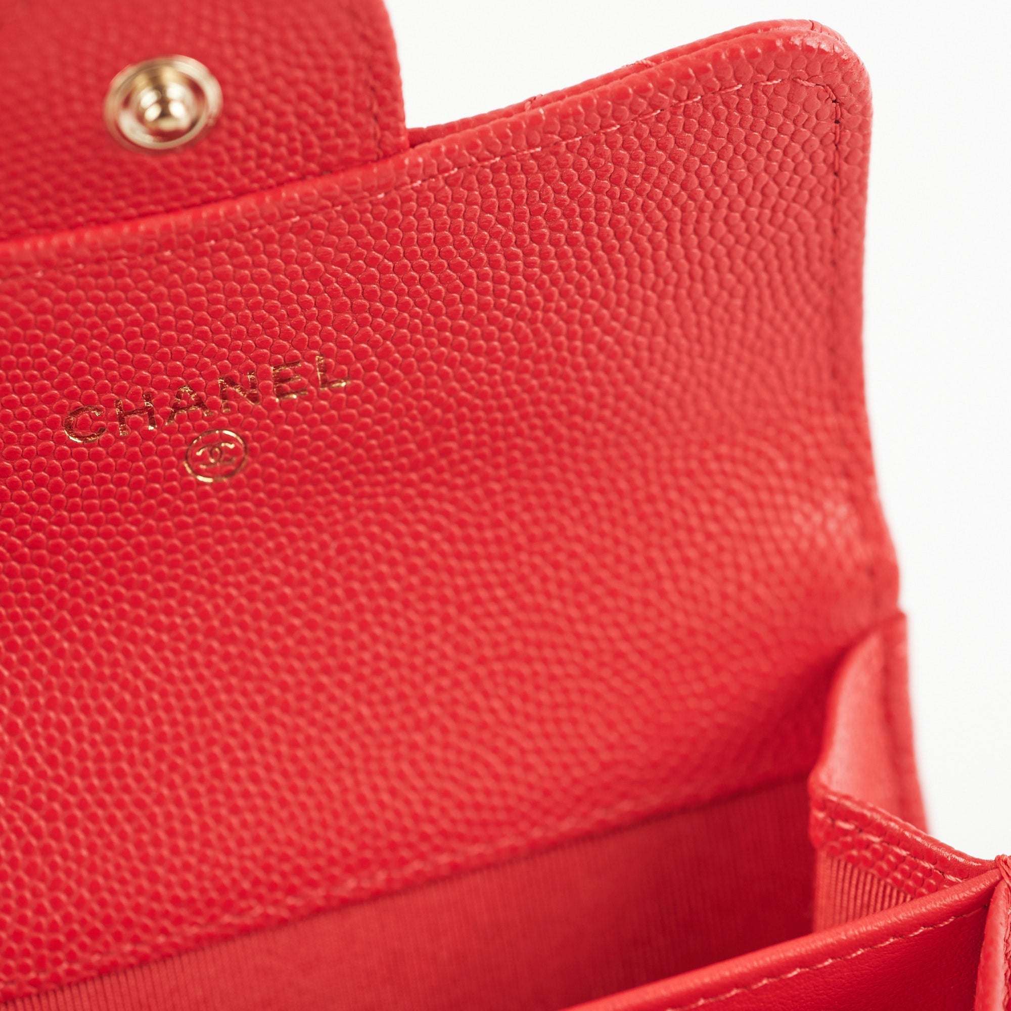 Chanel Small Flap Caviar Red Card Holder