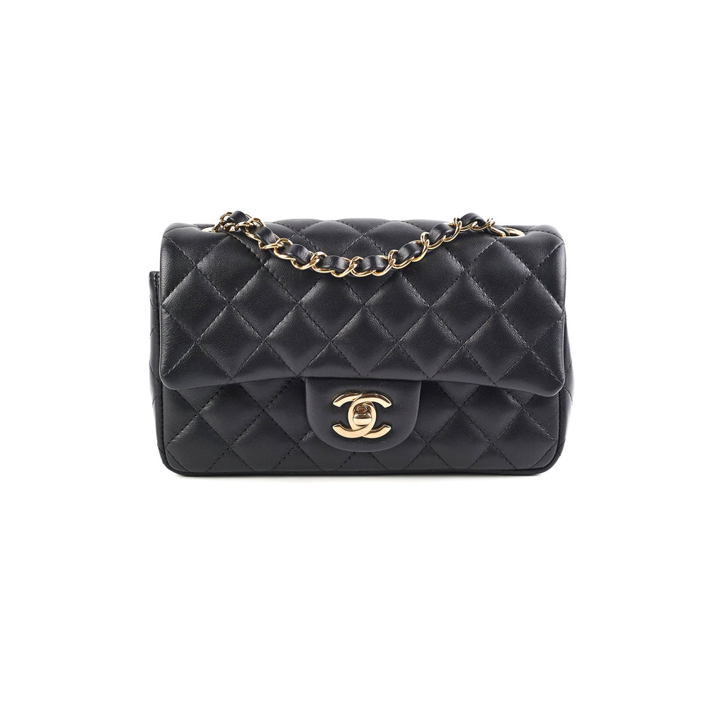 Chanel Mini Rectangular Lambskin Black Bag