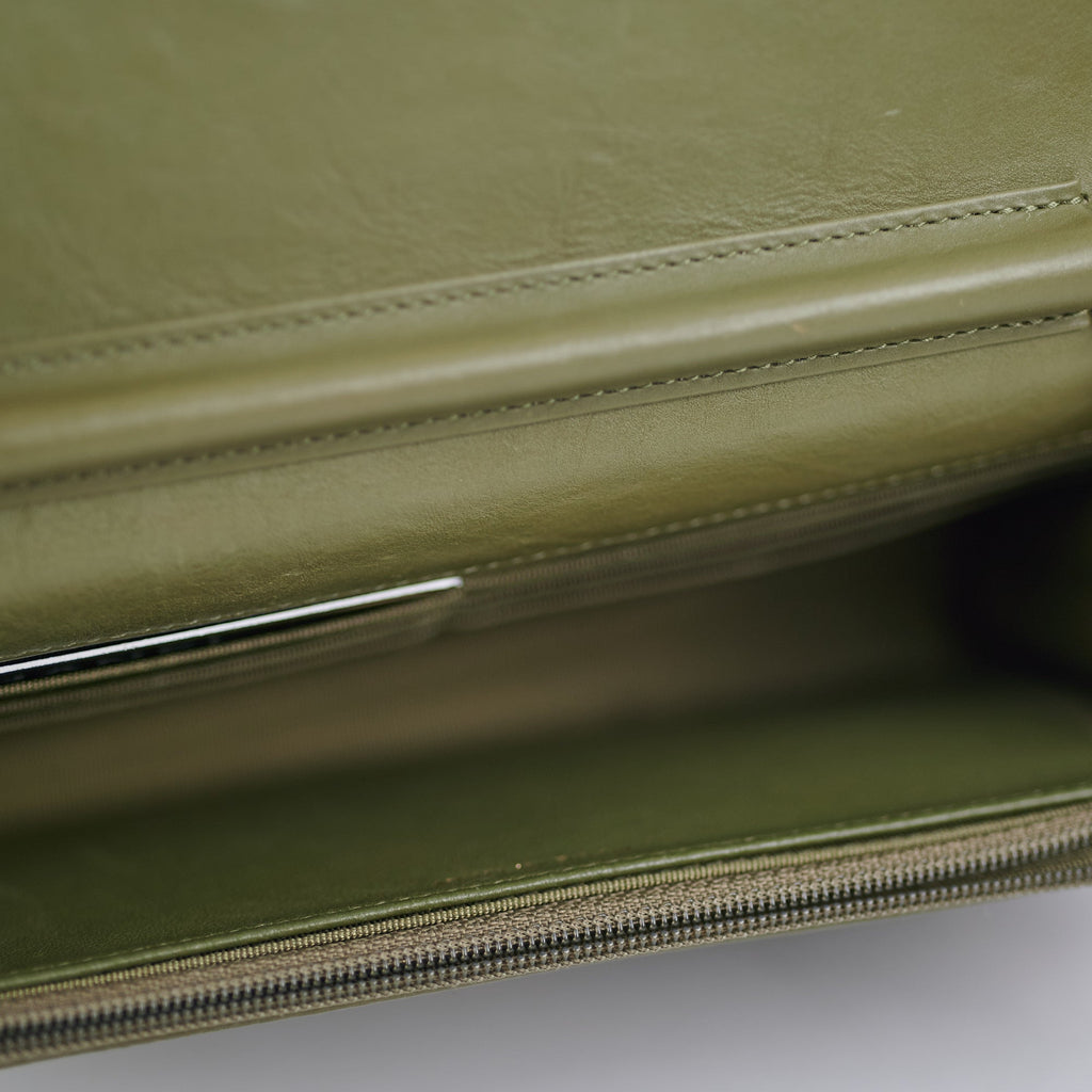 Chanel Wallet On Chain WOC Green Chevron