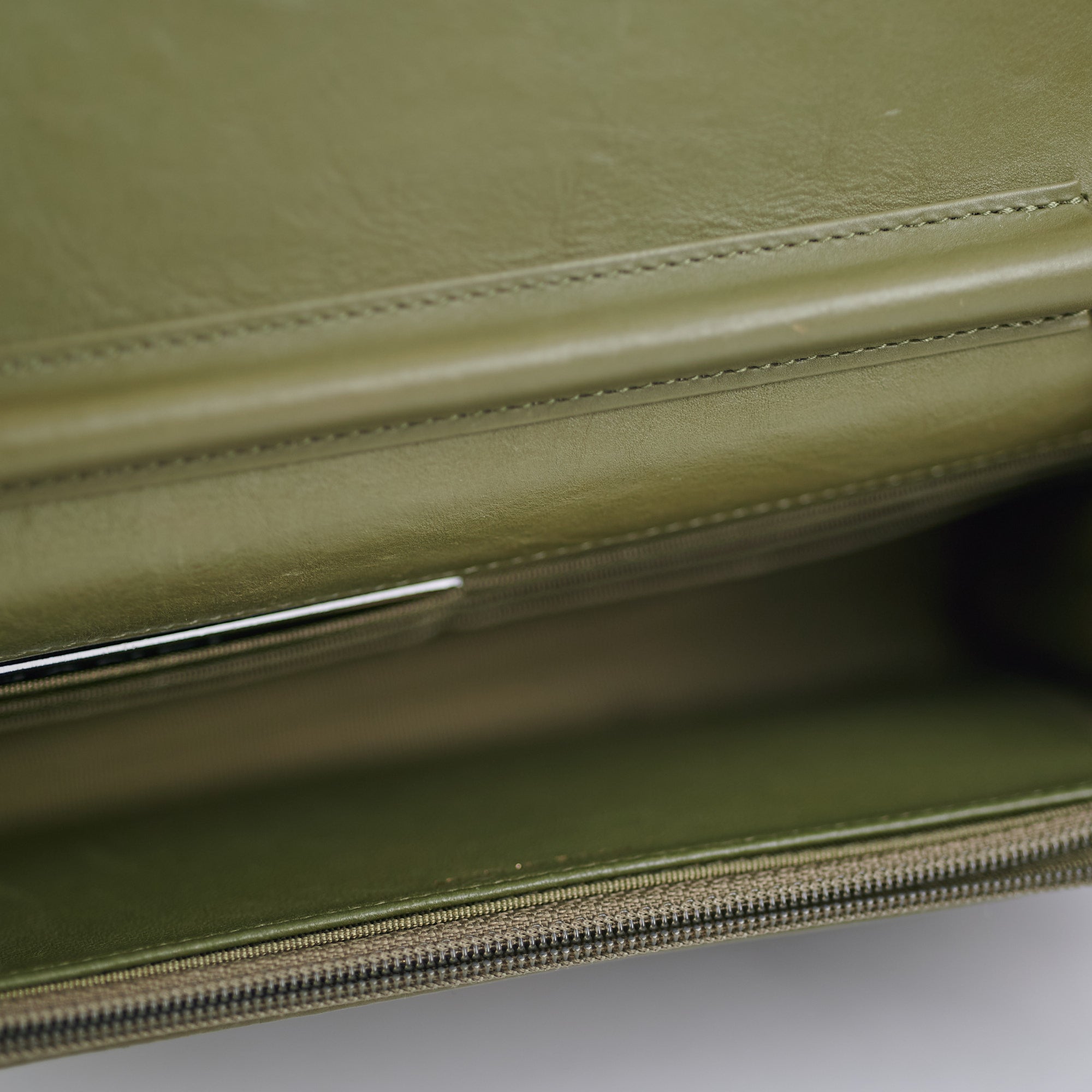 Chanel Wallet On Chain WOC Green Chevron