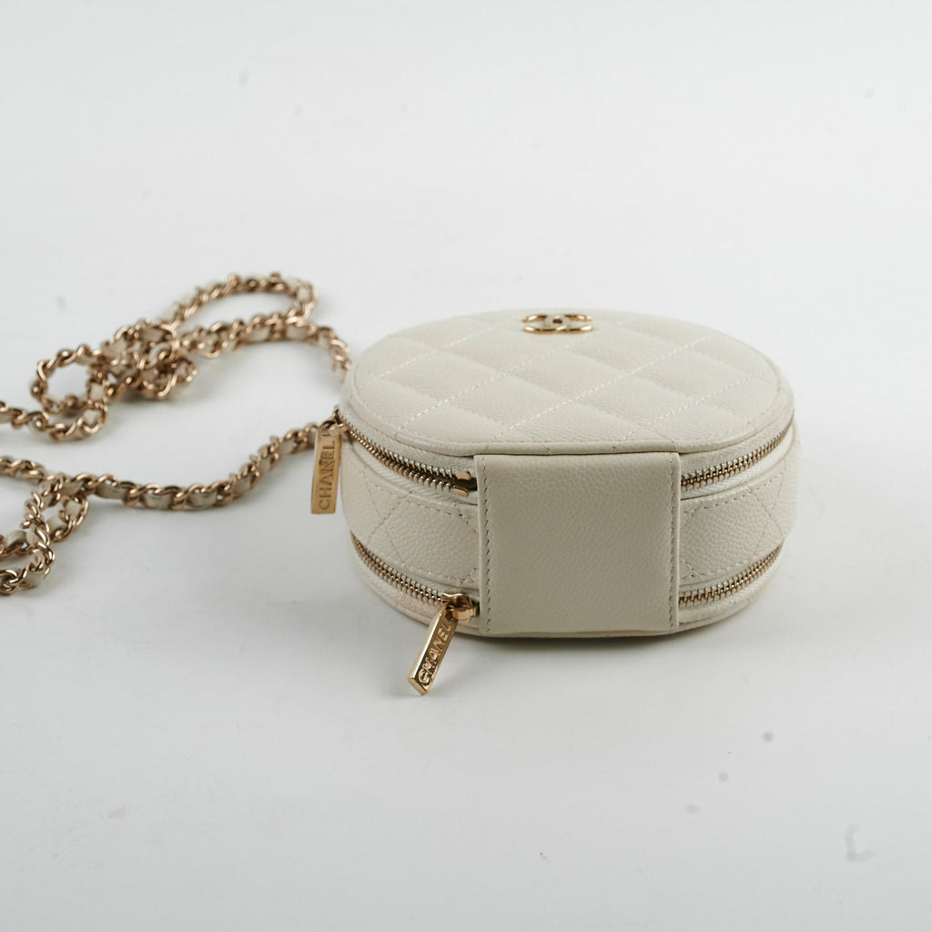 Chanel Small Round White Crossbody