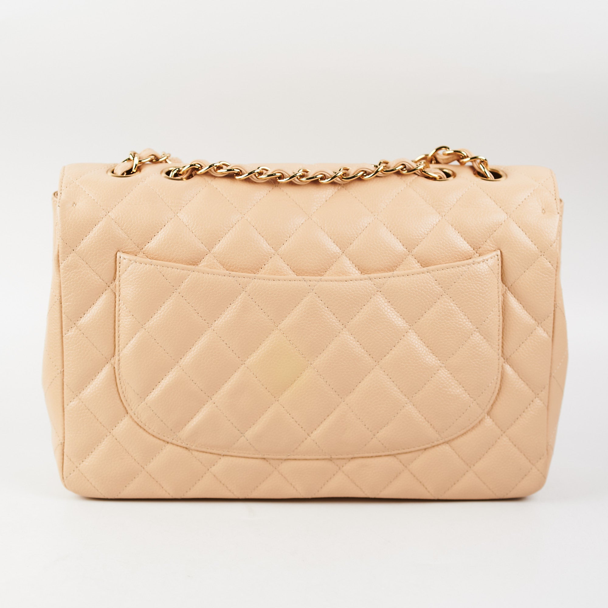 ITEM 24 - Chanel Quilted Jumbo Single Flap Beige