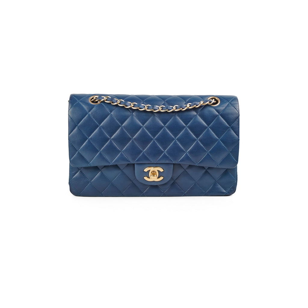 Deal of The Week - Chanel Classic Flap Medium/Large M/L Lambskin Blue - Series 13